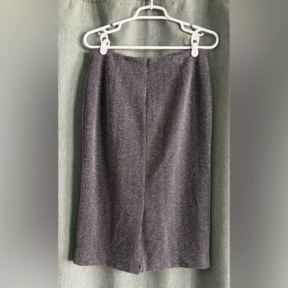Chevron Herringbone print Pencil midi Skirt size 8 - Picture 2 of 5